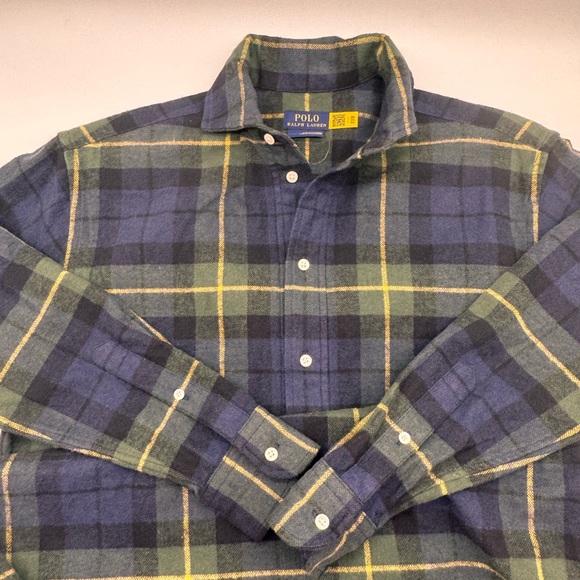 Polo Ralph Lauren Green and Blue Plaid Fringe Midi Shirt Dress,  Size 2 NWOT - Picture 7 of 16